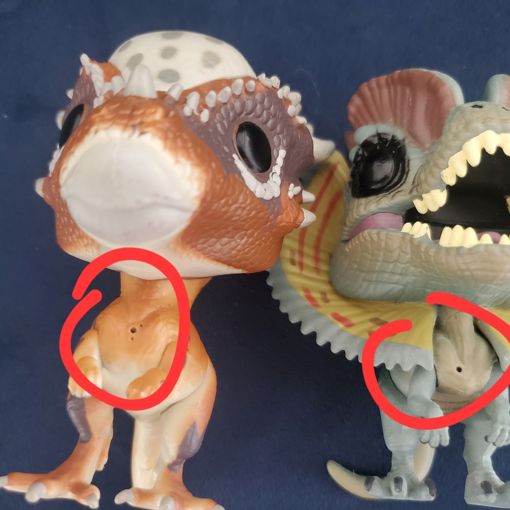 2 Funko POPs, NWOB 4" Fallen Kingdom Dilophosaurus & Stygimoloch Figurines - Picture 5 of 5